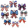 Parche de Tela Bordado con Patrón de Bandera Americana Parche Decorativo de Lazo Accesorios para Ropa Bordado por Computadora Venta al por Mayor en Stock