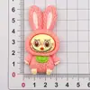 Muñeca de Conejo con Orejas de Carta Grande Pegamento Cremoso Accesorios de Resina DIY Funda para Teléfono Móvil Pasador Llavero Colgante Material Venta al por Mayor