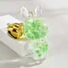 Llavero Creativo de Cadena Conejo Luminoso con Botella de Arena Líquida de Aceite Accesorio Acrílico Colgante de Botella de Aceite Accesorio para Bolsa