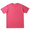 Camiseta de Algodón Puro Pesado Color Sólido Hombro Caído Manga Corta Color Dopamina Cuello Redondo Base Manga Corta Camiseta para Hombre 220g