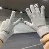 Lindo Peluche de Panda Rojo Guantes Engrosados para Mujer, Estilo Ins, Cálidos, Estudiante, Ciclismo, Cortavientos, A Prueba de Frío, Pantalla Táctil, Invierno, Hombres