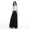 Plan de Mezclilla/Oro Negro Color Original Jeans de Pierna Ancha Americanos para Mujer Otoño e Invierno Retro Sueltos Casual Pantalones de Piso
