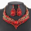 Collar y Pendientes de Joyería de Comercio Exterior Europeo y Americano Set de Accesorios de Novia Cadena de Clavícula en Forma de V para Actuación en Vivo