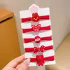 Cuerda para el pelo Roja de Año Nuevo Ankora para Niños Niñas Lazo para el Pelo Lindo Goma Elástica Lazo para el Pelo Cuerda para el Pelo de Niñas Diadema