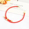 Nylon Cuerda Roja Benmingnian Pulsera Simple Cuerda Pareja Tejida Ajustable Botón de Cobre Cuerda de Mano Accesorios de Joyería DIY