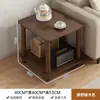 Mesa Pequena, Mesa Lateral de Sofá, Mesa de Centro Pequena Simples de Camada Dupla, Rack de Armazenamento de Mesa de Cabeceira Simples para Casa de Aluguel, Apartamento Pequeno