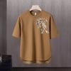 Nueva camiseta de manga corta para hombre, estilo coreano de verano, moderna, sencilla, de media manga, estilo Hong Kong, holgada, informal, de marca.
