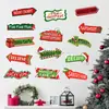 Pegatina de Pared Señal Direccional de Navidad Americana Grinch Pegatina con Lema en Inglés Adhesiva Removible Pegatina Decorativa Festiva