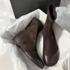 2026 Botines Elegantes de Otoño/Invierno Estilo Adelgazante Punta Redonda sin Cierre Elásticos Ajustados para Mujer de Moda Versátiles que Aumentan la Altura