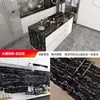 Pegatina de Cocina Patrón Mármol Prueba de Aceite Prueba de Humedad Impermeable Autoadhesiva Engrosada Gabinete Estufa de Cocina Resistente a Altas Temperaturas Pegatina para Humos