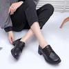 Zapatos de tacón de cuña 2255 de corte profundo para mujer, Zapatos para madre, Zapatos planos de suela blanda para mujeres de mediana edad y mayores, Zapatos de cuero cómodos de tacón bajo con suela blanda