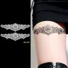 Anillo de Pierna de Encaje, Tatuaje de Pegatina de Jugo de Hierbas para Mujeres, Impermeable, Duradero, Gama Alta, Sexy, Estilo Puro Deseo, Pulsera y Tobillera Realistas