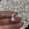 Prata Pura 990 Prata Esterlina Estilo Chinês Pequeno Pingente de Bolsa da Sorte Caractere de Bênção em Prata Pura Presente de Aniversário de Mês Cheio para Crianças Item de Bem-Estar ao Vivo
