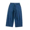 Jeans de Trabajo Vintage para Hombre, Pierna Recta Holgada Marca de Moda Ins Estilo Callejero Genial Pierna Ancha Pantalones de Papá