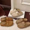 Pantuflas Birkenstock para Mujer 2024 Modelo Nuevo Mocasín Cerrado Media Pantufla Suela Suave Antideslizante Slip-On Versátil Zapatos Perezosos para Exteriores