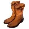 Estilo Dulce Fresco Picante de Chica~2026 Otoño/Invierno Nuevas Botas Amarillas Grandes Botas de Trabajo Botas Martin Botas Vaqueras Occidentales para Mujer Botas Cortas de Motociclista