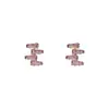 Brincos e Tarraxas de Zircônia Rosa de Luxo Leve Adequados para o Verão, Design Exclusivo de Nicho com um Estilo Cool de Alta Qualidade para Mulheres