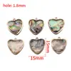 Pingente com Borda de Concha Natural Concha Branca Concha de Abalone Pingente Redondo Coração Gota d'Água Acessórios para Brincos DIY Feitos à Mão
