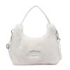 Bolsa de Veludo Acolchoada para Mulheres 2025 Novo Estilo Outono e Inverno Bolsa de Mão Peluda Casual Versátil Bolsa de Ombro Único Transversal