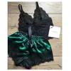 Pijama de Princesa de Tirantes de Seda para Damas Europeas y Americanas Sexy Tentación Conjunto de Dos Piezas Ropa Interior Camisón Ropa para el Hogar