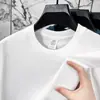 Camiseta de algodón puro de manga corta para verano para hombre, transpirable y de corte holgado, camiseta de cuello redondo para jóvenes y adultos de mediana edad, top versátil y moderno de color liso