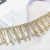 Renda de borla de corrente de diamante sofisticada de 5cm DIY jeans vestido de noiva fantasia de dança corrente de cintura acessórios de corrente de strass