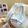 Sudaderas para Niñas Primavera Nuevo Estilo Popular en Internet Moda Ropa con Capucha para Niños Grandes con Letras Moda para Niñas Ropa Versátil