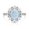Anillo Flor de Hielo Cortada Crisantemo de Piedras Preciosas de Colores Más Vendido en Tiktok para Mujeres con Anillo de Diamante de Alto Carbono Brillante Incrustado Joyería Dropshipping