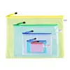 Bolsa de Arquivo de Malha de PVC Estilo Coreano para Comércio Exterior A3B4A4B5A5A6 Bolsa para Documentos Bolsa com Zíper à Prova d'Água Bolsa para Dados e Certificados