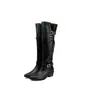 Botas largas de otoño e invierno de pierna ancha, tacón grueso color caqui, plisadas, 2026, caña alta, botas de mujer de estilo nuevo, modernas, con punta y caña ancha