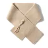 Suéter de Caxemira 2026 Outono/Inverno Novo Estilo Feminino Cor Sólida Estilo Chinês Botão de sapo Protetor de pescoço Cachecol de tricô Polaina pequena quente