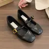 Zapatos de mujer plateados de corte bajo, nuevos zapatos de cuero pequeños casuales retro franceses de primavera y otoño, zapatos planos Mary Jane suaves estilo hada