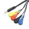 Cabo de Áudio Personalizado 3.5 Quatro Polos Macho para Um para Quatro Fivela Fêmea de Eletrodo 4.0 com Blindagem de Enrolamento Cabo de ECG Fisioterapia