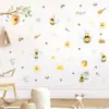 Br1013F Dibujos Animados Lindos Qinhao Abejita Pegatinas de Pared Autoadhesivas Estilo Ins Habitación Infantil Decoración Guardería Pegatinas