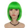 Peluca Bob para mujer europea y americana transfronteriza, tocado, largo hasta los hombros con flequillo, Bob Head, cabello corto lacio, tocado de fibra química