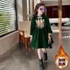 Vestido de Inverno para Meninas 2026 Novo Estiloso Roupa Infantil para Ano Novo, Vestido Princesa de Manga Longa para Crianças Maiores no Outono e Inverno