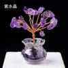 Enfeites de árvore de cristal natural cornucópia árvore da fortuna topázio cascalho de cristal faça você mesmo planta em vaso de cristal enfeites para carro
