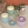 Variedad de Moldes Redondos para Velas de Espejo Rayados con Tapas, Frascos de Pegamento DIY, Moldes para Macetas de Yeso y Cemento