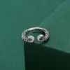 Anillo Abierto Espaciador de Cuentas Chapado en Oro Plata de Ley S925 Estilo Chino Espaciador de Cuentas Ajustado Anillo de Plata Espaciador de Cuentas Accesorios para Pulseras DIY Plata