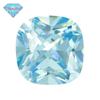 Huagang Gem Fertilizante Quadrado Raso Mar Azul Zircão Pedra Nua Atacado Travesseiro Anel de Fundo Aguçado Raso Highland Zirconium Gem