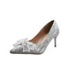 Zapatos de Boda Color Champaña Estilo Francés para Mujer, Zapatos de Novia Otoño e Invierno, Nuevo Modelo 2025, Versátiles para Boda y Compromiso, Tacones Altos