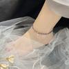 Qiaoen ins nicho lujo ligero diseño original cristal natural amatista tobillera elegante exquisita venta directa de fábrica por lotes