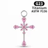 Aretes de colgante de cruz de titanio F136, piercings de lengua de circón, piercings de cartílago, piercings de labio, joyería para piercing de aleación de titanio G23