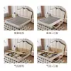 Cama de Cuero con Forma de Mariposa Color Crema Estilo Francés, Cama Tapizada Suave para Apartamentos Pequeños, Cama Minimalista Moderna de Princesa, Cama de Bodas Tapizada Suave