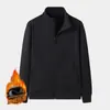 Cardigan Suéter Novo Versátil Outono e Inverno com Gola Alta, Zíper, Jaqueta Lisa, Jaqueta Esportiva Casual de Lã Fina, Tendência