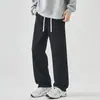 Calça Jeans Casual de Algodão Puro High Street Americana Outono e Primavera Tendência Solta Reta Multi-Bolsos Calça Cargo Versátil Wide-Leg Longa