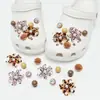 Compatible con accesorios para zapatos perforados, dijes de zapatos elegantes, accesorios de alta gama para bricolaje de perlas y metal, diamantes decorativos desmontables