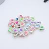 Cuentas Perforadas con Forma de Corazón de Melocotón Color Plated Impreso Cerámica Imitación para Collar Hecho a Mano con Lazo, Cadena para Teléfono Móvil, Accesorios de Joyería