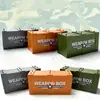 Caja de accesorios para armas militares caja de airdrop para comer pollo con patrón juguetes de bloques de construcción ensamblables de partículas pequeñas accesorios