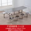 Mesa de comedor de acero inoxidable engrosada Mesa de comedor rápida de una pieza plegable mesa y silla para estudiantes de escuela comedor restaurante personal